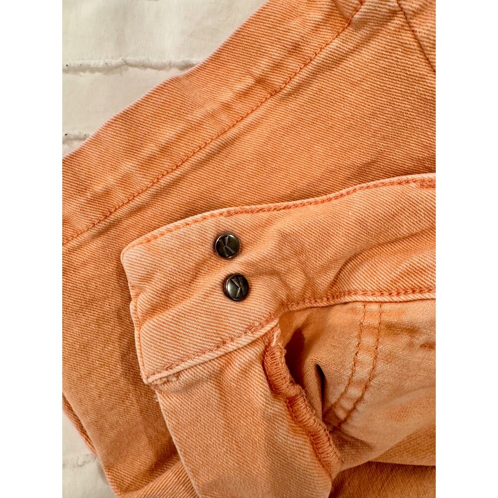 Peach Utility Festival Shorts High Rise Denim Zip Pocket Size 0 Summer Coachella - Picture 12 of 13
